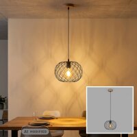 Hängeleuchte Hängelampe, Schwarz / Holzoptik,...