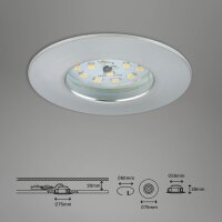 Einbauleuchten Briloner 3 x 6,3 Watt LED Aluminium dimmbar über Schalter Einbauspots 570 Lumen