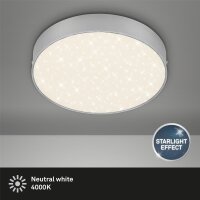 LED Deckenleuchte Sternenhimmel, Silber, 16 Watt, Sternenhimmel-Effekt, Ø 21,2 cm – Briloner