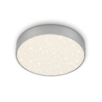 LED Deckenleuchte Sternenhimmel, Silber, 16 Watt, Sternenhimmel-Effekt, Ø 21,2 cm – Briloner