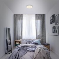 LED Deckenleuchte Sternenhimmel, Silber, 16 Watt, Sternenhimmel-Effekt, Ø 21,2 cm – Briloner