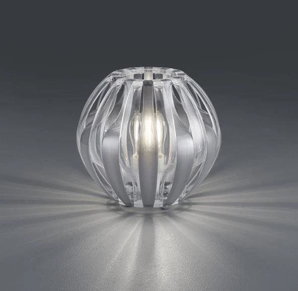 Tischleuchte Reality Tischlampe Kunststoff Silber Klar Kugel