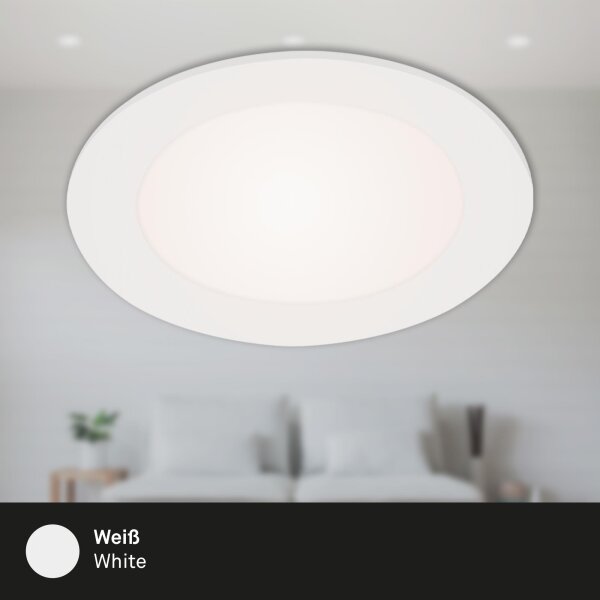 LED Einbauspot Flat In, Weiß, Bohrloch 10,2 cm, 6 Watt, Ø 11,4 cm – Briloner