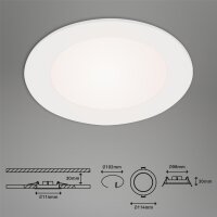 LED Einbauspot Flat In, Weiß, Bohrloch 10,2 cm, 6 Watt, Ø 11,4 cm – Briloner
