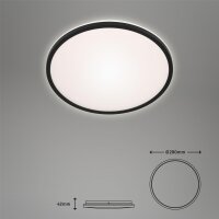 LED Deckenleuchte mit Backlight-Effekt, Schwarz, 15 Watt, 1500lm, 4000K – Briloner