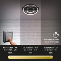 Deckenleuchte Frame LED Schwarz mit Lichteffekt Deckenlampe