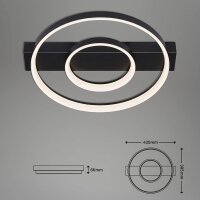 LED Deckenleuchte Frame, Schwarz, 26 Watt, 3000K, dimmbar, 39,5 x 43,5 x 6,6 cm – Briloner