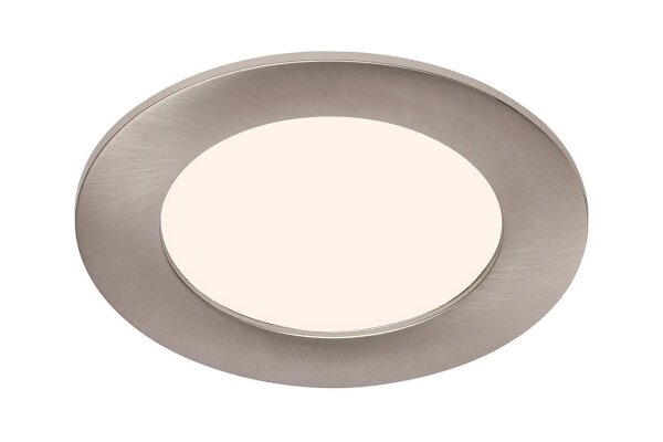 LED Einbauleuchte Flat In, Nickelmatt, Bohrloch 10,8 cm, 7 Watt, 4000K, dimmbar – Briloner