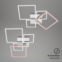Deckenleuchte Briloner Frame LED 38W dimmbar Deckenlampe schwenkbar Fernbedienung CCT Chrom-Alu