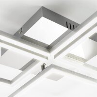 Deckenleuchte Briloner Frame LED 38W dimmbar Deckenlampe schwenkbar Fernbedienung CCT Chrom-Alu