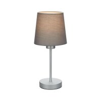 Tischleuchte, Silber / Grau, 25 Watt, E14-Fassung, Textil, Ø 10 cm – Briloner
