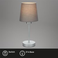 Tischleuchte, Silber / Grau, 25 Watt (exkl.), Ø 10 cm – Briloner