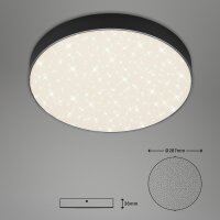 LED Deckenleuchte Sternenhimmel, Schwarz, 21 Watt, 4000K, Sternenhimmel-Effekt – Briloner