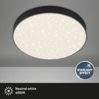 LED Deckenleuchte Sternenhimmel, Schwarz, 21 Watt, Sternenhimmel-Effekt, Ø 28,7 cm – Briloner