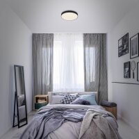 LED Deckenleuchte Sternenhimmel, Schwarz, 21 Watt, Sternenhimmel-Effekt, Ø 28,7 cm – Briloner