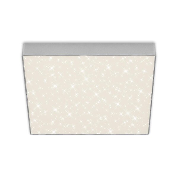 LED Deckenleuchte Sternenhimmel, Silber, 21 Watt, 28,7 x 28,7 x 3,6 cm – Briloner