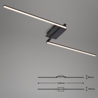B-Kartonage Deckenleuchte Briloner LED Schwarz Deckenlampe