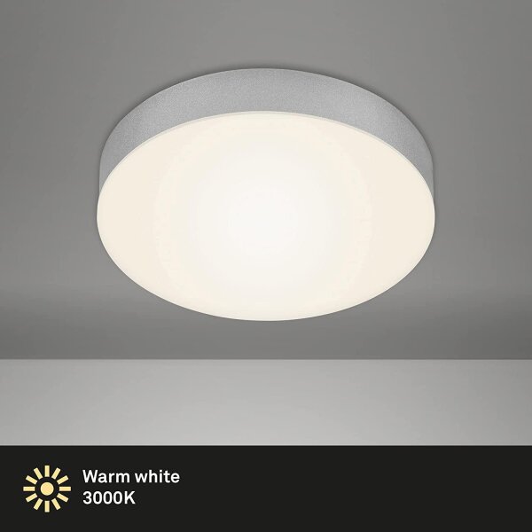 LED Deckenleuchte Deckenlampe, Silber, 16 Watt, Ø 21,2 cm – Briloner