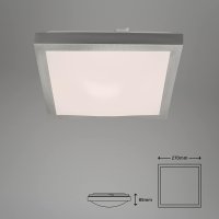 Deckenleuchte Briloner LED Deckenlampe eckig Nickelmatt