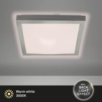 LED Deckenlampe Backlight-Effekt, Nickelmatt, 12 Watt,...