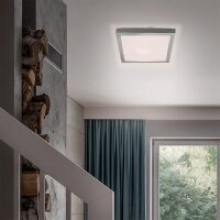 LED Deckenlampe Backlight-Effekt, Nickelmatt, 12 Watt, 3000K, Backlight-Effekt – Briloner