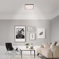 LED Deckenleuchte Backlight-Effekt, Nickelmatt, 12 Watt, Backlight-Effekt – Briloner