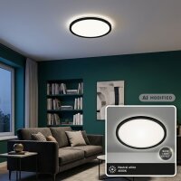 Briloner Slim LED Panel Ø29,3cm Schwarz mit...