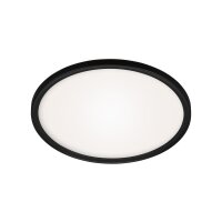 Briloner Slim LED Panel Ø29,3cm Schwarz mit Backlight Effekt, 18W 4000K