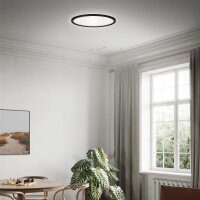 Briloner Slim LED Panel Ø29,3cm Schwarz mit Backlight Effekt, 18W 4000K