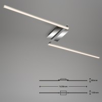 B-Kartonage Deckenleuchte Briloner LED Deckenlampe Alu