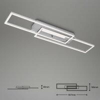 Deckenleuchte Briloner Frame LED 40W schwenkbar Mittellicht Deckenlampe Aluminium gebürstet