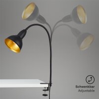 Klemmleuchte Briloner Schwarz-Gold Schraubklemme