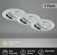 Einbauleuchten Briloner LED 3er Set 6,5 Watt Chrom...