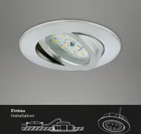 LED Einbauleuchten EBL Step dim, Chrom, Bohrloch 6,8 cm, 3x6,5W, dimmbar, Ø 8,2 cm – Briloner