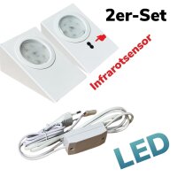 2er-Set Unterbauleuchten, Weiß, 2x2,5W, Warmweiß, 8 x 12 x 5 cm