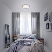 LED Deckenlampe Sternenhimmel, Silber, 24 Watt, 4000K, Sternenhimmel-Effekt, Ø 38 cm – Briloner