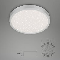 LED Deckenlampe Sternenhimmel, Silber, 24 Watt, 4000K, Sternenhimmel-Effekt, Ø 38 cm – Briloner