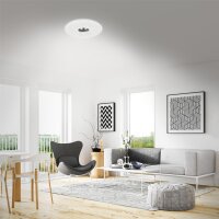 LED Deckenleuchte Nalu, Weiß / Nickelmatt, 18 Watt, Sternenhimmel-Effekt, Ø 38 cm – Briloner