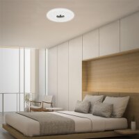 LED Deckenleuchte Nalu, Weiß / Nickelmatt, 18 Watt, Sternenhimmel-Effekt, Ø 38 cm – Briloner