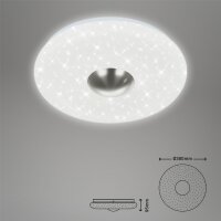 LED Deckenleuchte Nalu, Weiß / Nickelmatt, 18 Watt, Sternenhimmel-Effekt, Ø 38 cm – Briloner