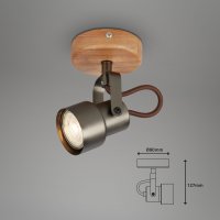 B-Kartonage Strahler Briloner LED Spot Deckenlampe Antik Grau Holz