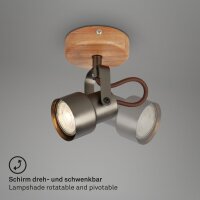 Deckenspot Strahler, Antik-Grau, 5 Watt, 3000K, 10 x 9 x 12,7 cm – Briloner