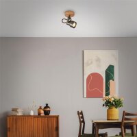 Deckenspot Strahler, Antik-Grau, 5 Watt, 3000K, Holz, 10 x 9 x 12,7 cm – Briloner