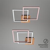 B-Kartonage Deckenleuchte Briloner Frame LED 24W 62CM Deckenlampe Schwenkbar Dimmbar 3000K Holz Schwarz