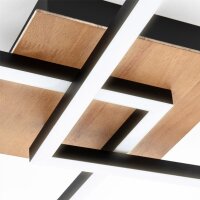 Deckenleuchte Briloner Frame LED 24W 62CM Deckenlampe Schwenkbar Dimmbar 3000K Holz Schwarz