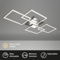 Deckenleuchte Briloner Frame LED 30W 95,6CM Deckenlampe Dimmbar Schwenkbar 3000K Alu-Chrom