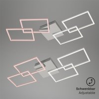 Deckenleuchte Briloner Frame LED 30W 95,6CM Deckenlampe Dimmbar Schwenkbar 3000K Alu-Chrom