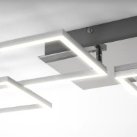 Deckenleuchte Briloner Frame LED 30W 95,6CM Deckenlampe Dimmbar Schwenkbar 3000K Alu-Chrom