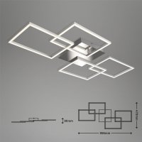 Deckenleuchte Briloner Frame LED 30W 95,6CM Deckenlampe Dimmbar Schwenkbar 3000K Alu-Chrom