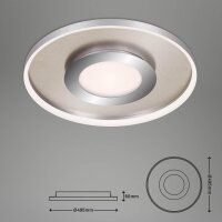 LED Deckenleuchte Deckenlampe, Nickelmatt, 25 Watt, 2700 – 6500K, dimmbar – Briloner